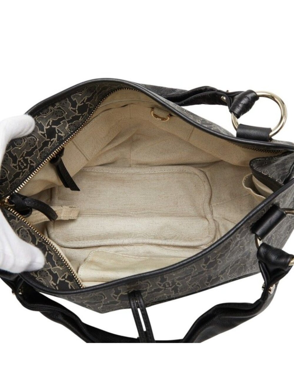 Celine Bittersweet Handbag Black Gray Leather - Picture 9 of 10